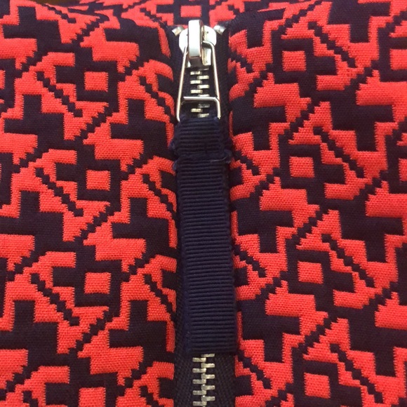 Anthropologie Lili Wang Red Geo Jacquard dress, size 0 - Picture 10 of 11